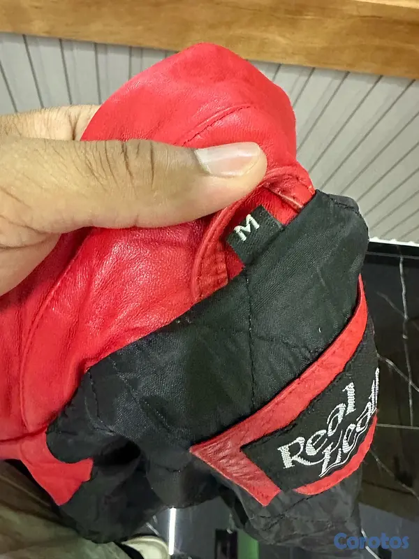 ropa para hombre - Chaqueta de Cuero Real Roja 🔥 Estilo Biker | Como Nueva 4