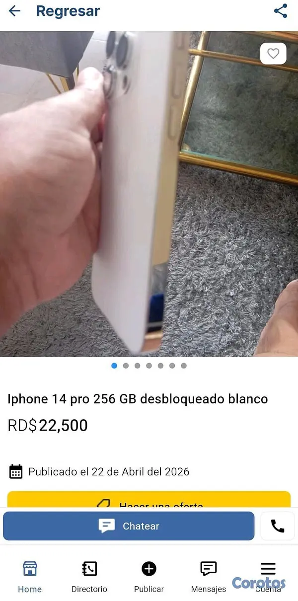 celulares y tabletas - Iphone 14 pro. 256 GB desbloqueado  6