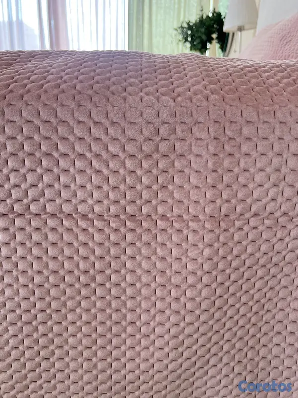 muebles y colchones - Colcha Queen Rosa Palo 7
