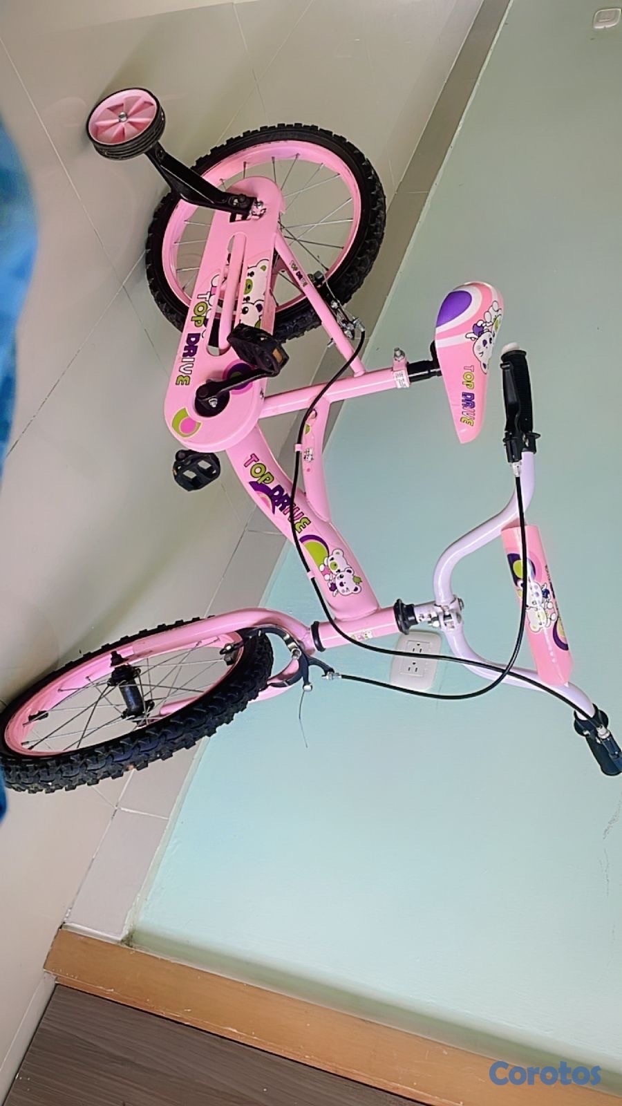 bicicletas y accesorios - Bicicletas infantiles rosadas con ruedas de apoyo – RD$3000 2