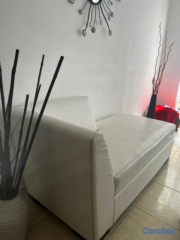 muebles y colchones - Sofá Chaise Blanco 2