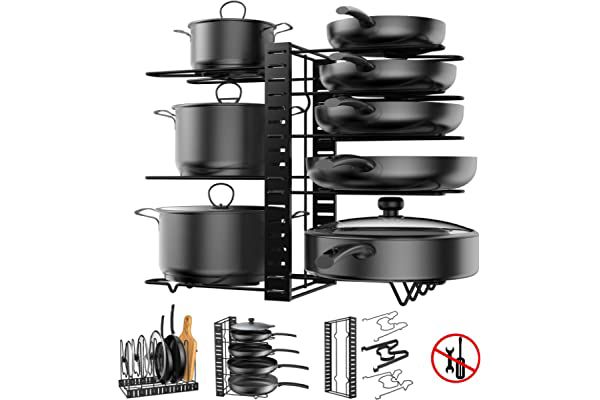 cocina - Organizador de Ollas, Tapas, Sartenes 8 Niveles  0