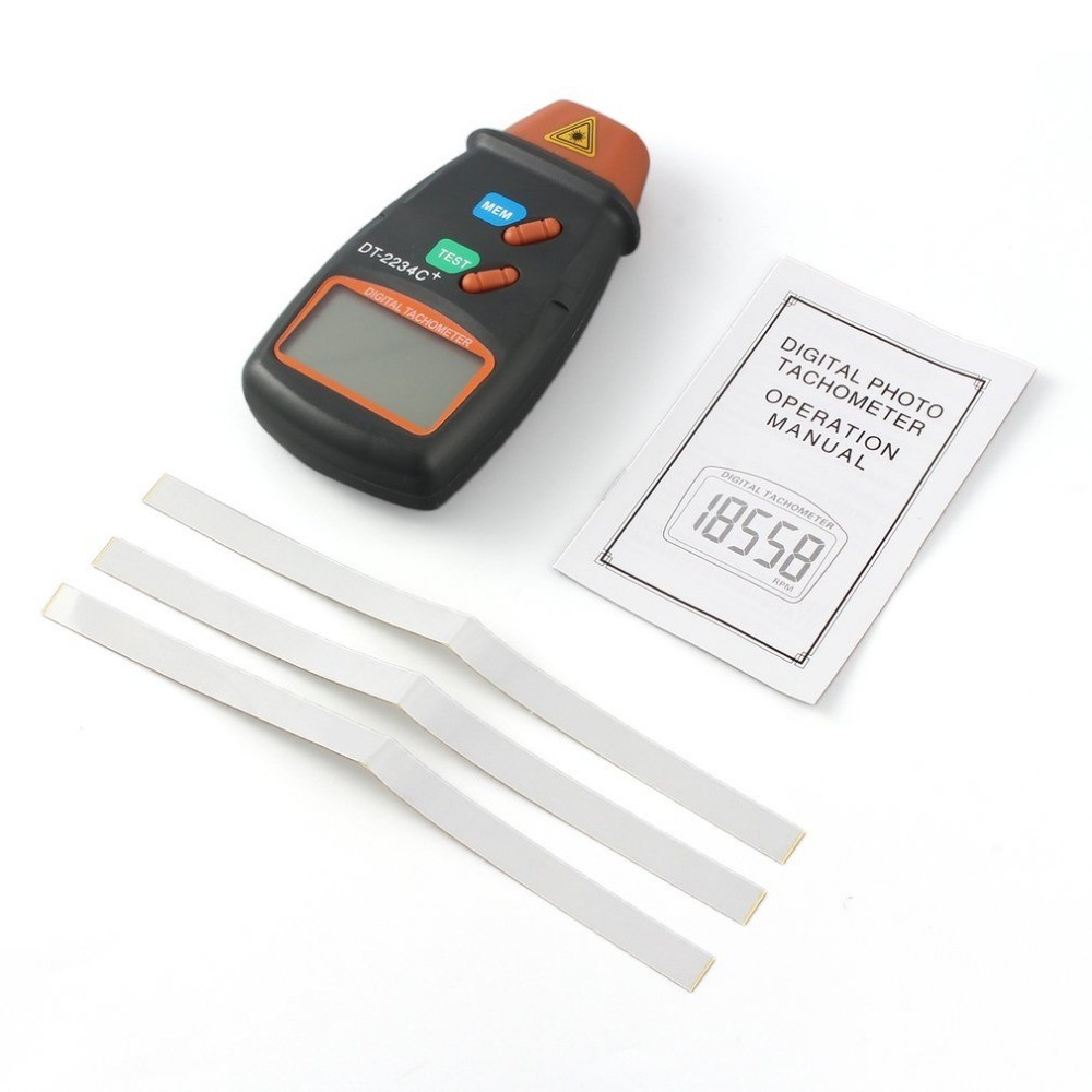 equipos profesionales - Tacometro Laser Digital Medidor de Velocidad LCD Revoluciones RPM 7