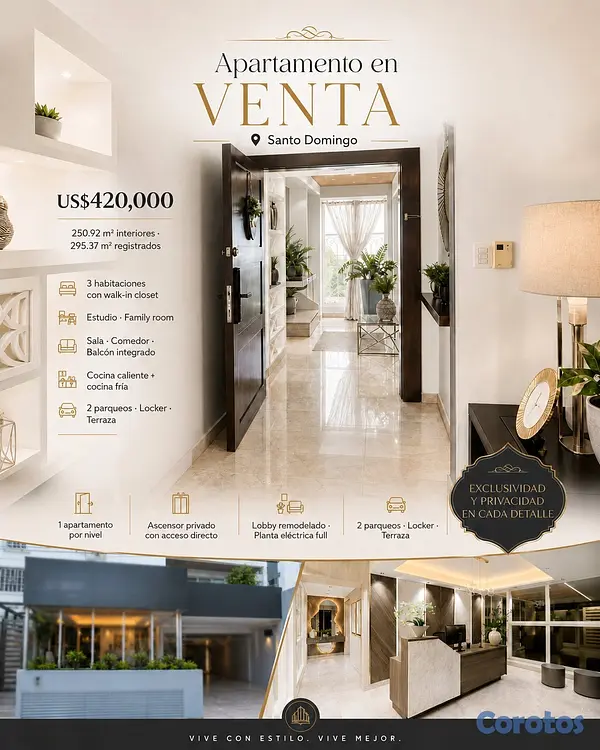 apartamentos - Apartamento amplio en venta en Ensanche Naco 3