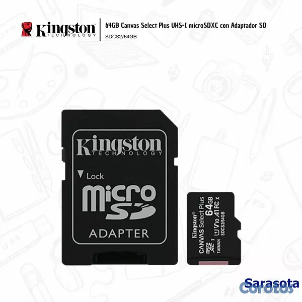 accesorios para electronica -  Kingston SD Canvas Select Plus de 64Gb 100mbps 2