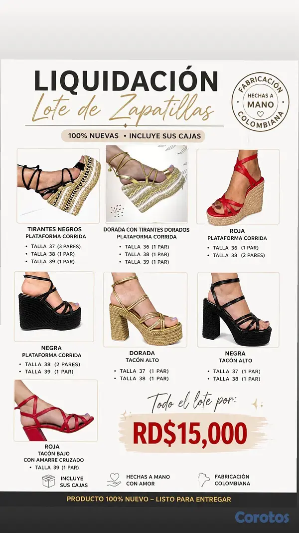 zapatos para mujer - 19 ZAPATILLAS NUEVAS HECHAS A MANO, DE FABRICACION 1