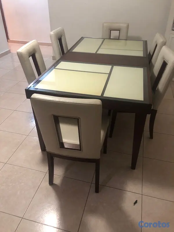 muebles y colchones - comedor moderno de lujo expansible a 8 sillas  4