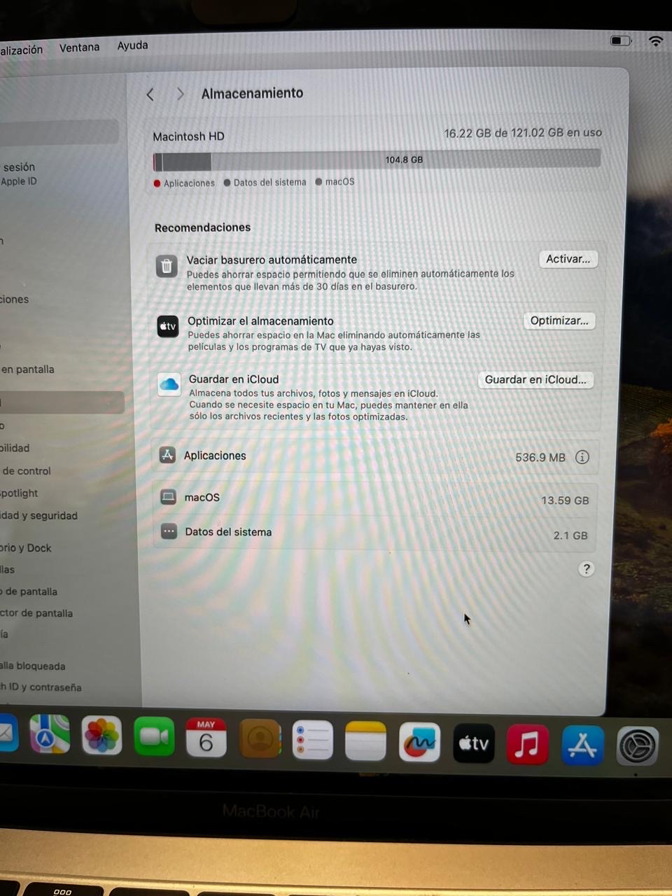 celulares y tabletas - MacBook Air 13” Intel core i5 1.6GHz 128GB de disco 8GB RAM 3