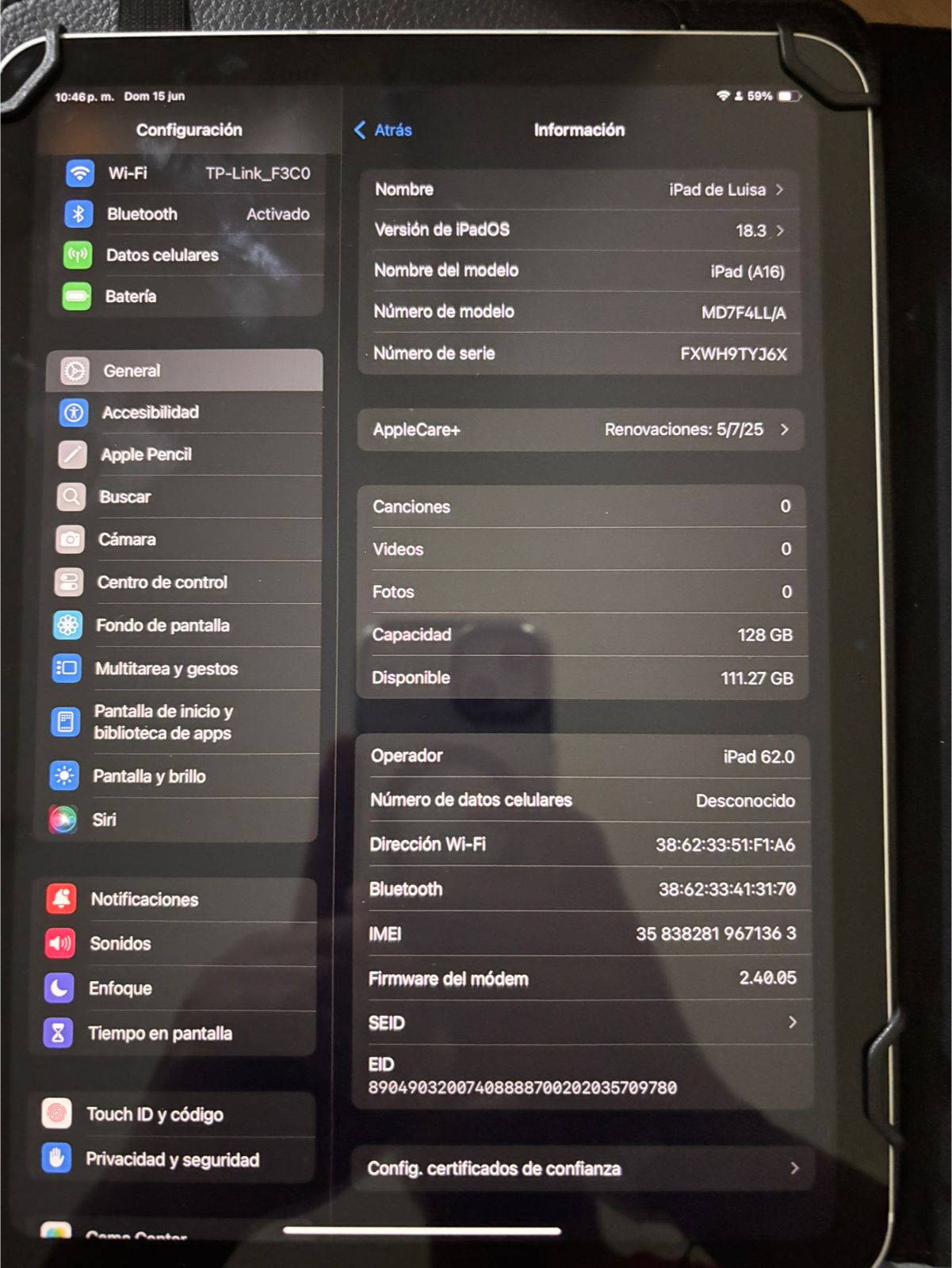 celulares y tabletas - iPad A16, 128gb y batería al 100% 3