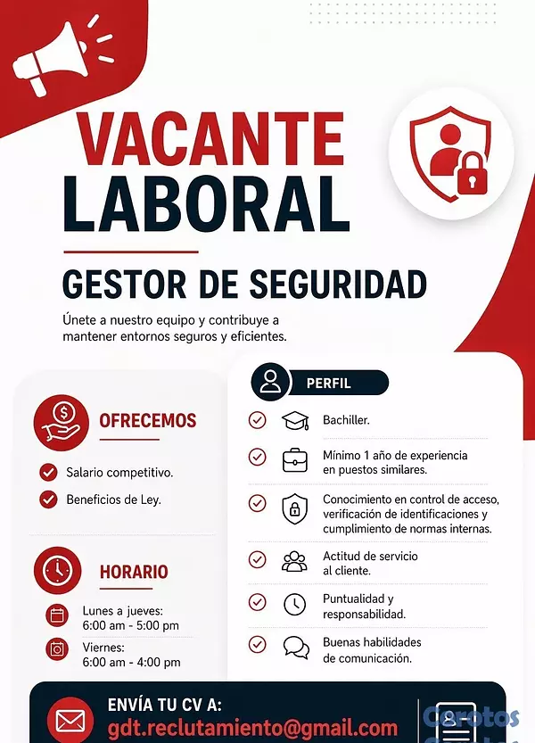 empleos disponibles - Gestor de Seguridad