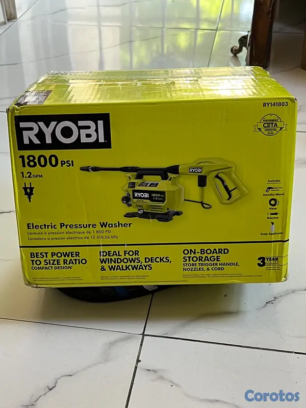 herramientas, jardines y exterior - Ryobi 1800 Psi 1 2 Gpm Cold Water Corded Electric  2