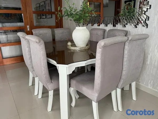 muebles y colchones - Mesa para comedor 8 sillas. 4