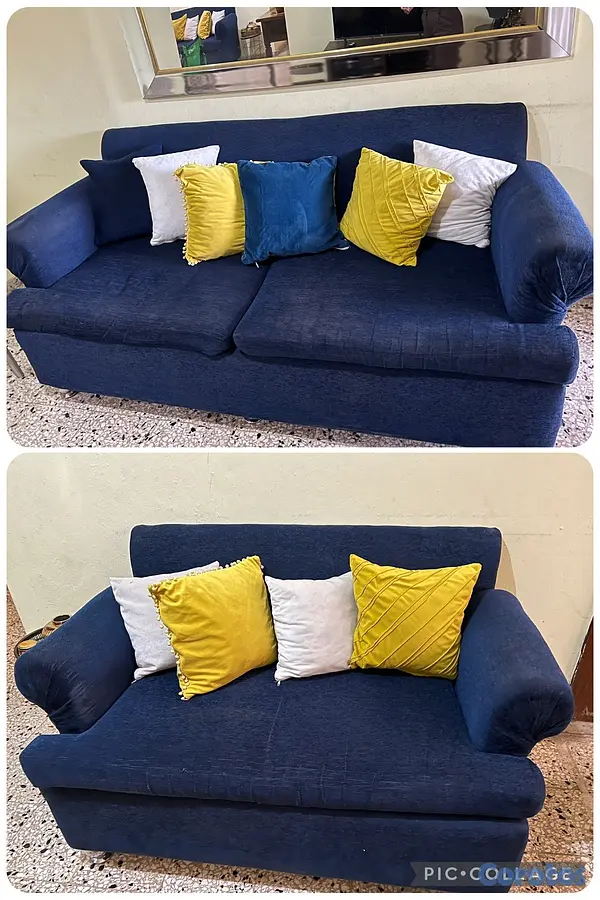 muebles y colchones - Mueble azul de 3 plaza y uno de dos plaza  2