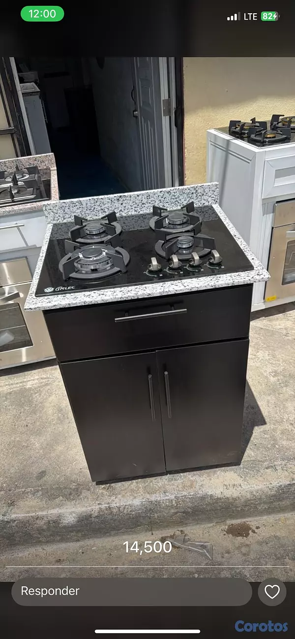 cocina - Estufa empostrada con base tipo depensa o gabinete incluido.   2