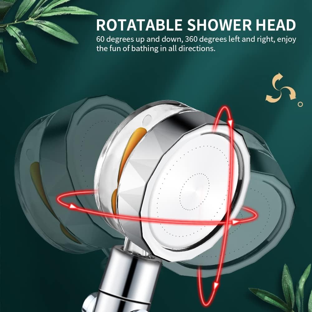 herramientas, jardines y exterior - Cabezales de ducha de alta presión giratorio tipo spa con carga turbo 360 3