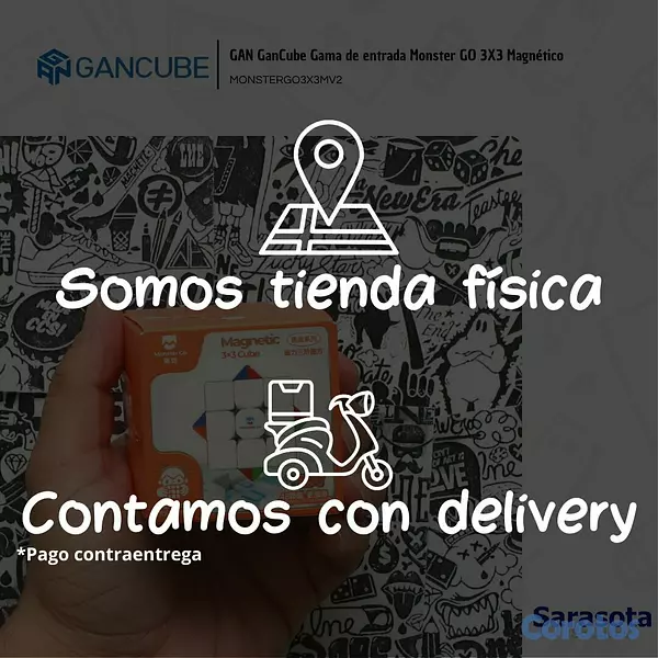 accesorios para electronica - GAN Monster Go Cubo 3X3 Magnético (Principiantes) 3