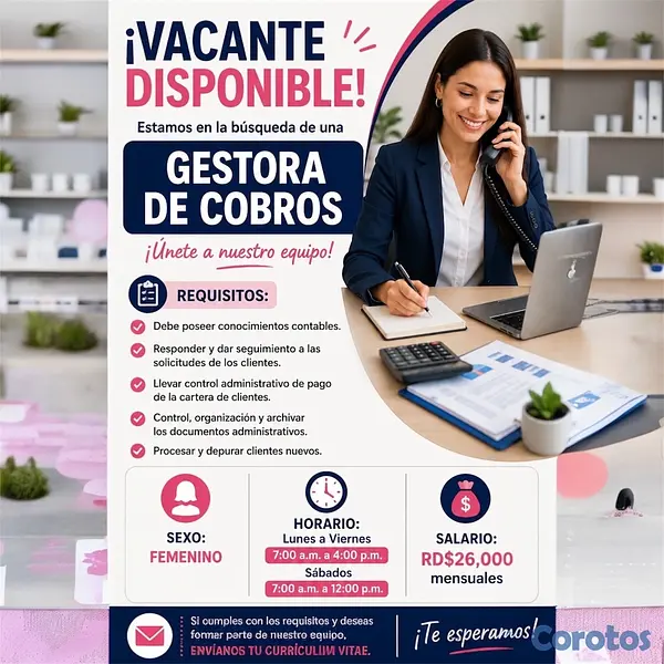 empleos disponibles - GESTORA DE COBROS EN SANTIAGO  3