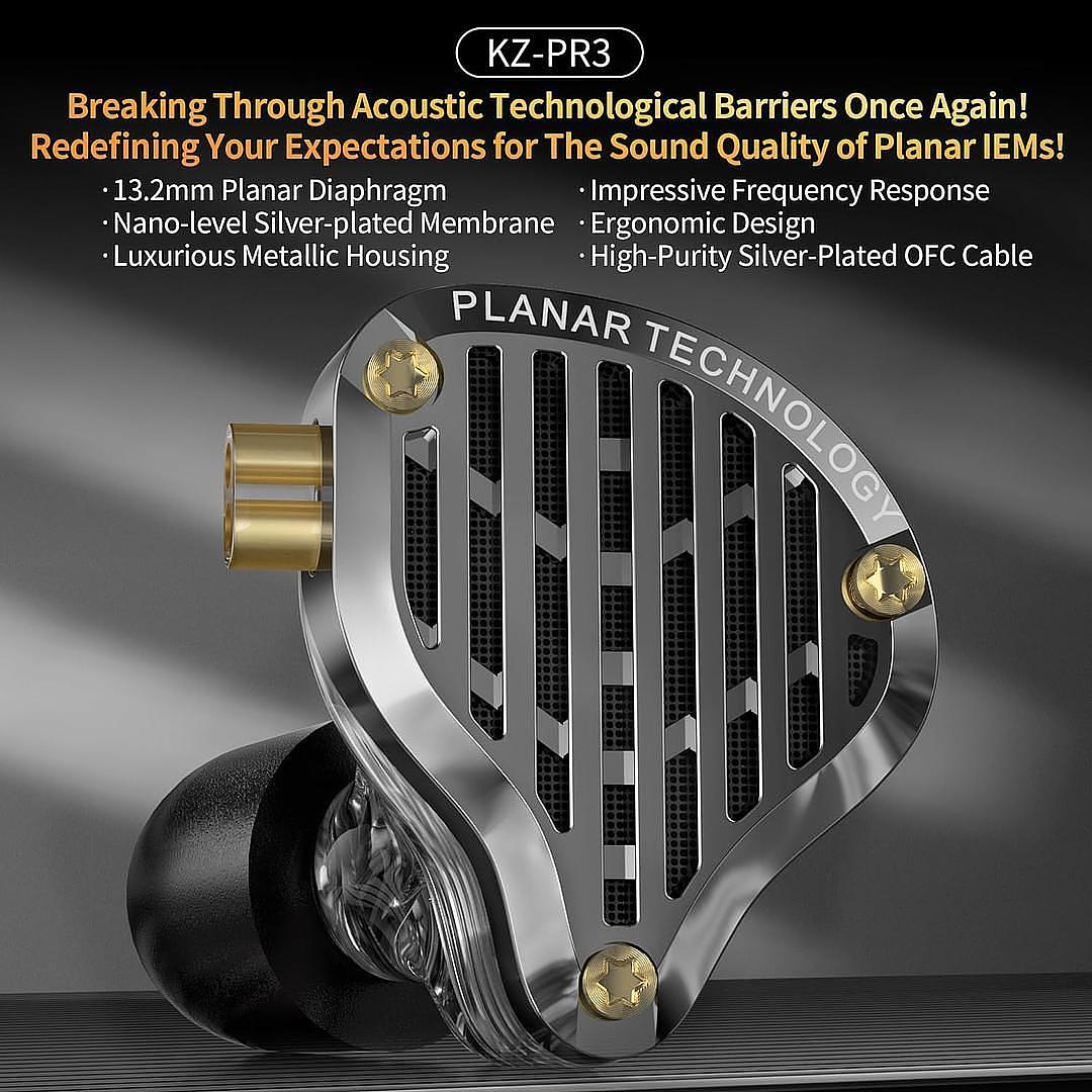 camaras y audio - KZ PR3 13.2mm Planar Magnetic IEM Detachable cable 0