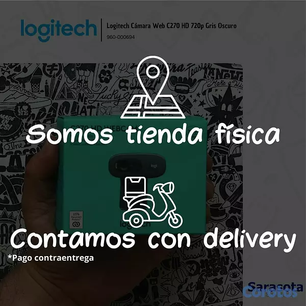 camaras y audio - Logitech Cámara Web C270 HD 720p Gris Oscuro (960- 4