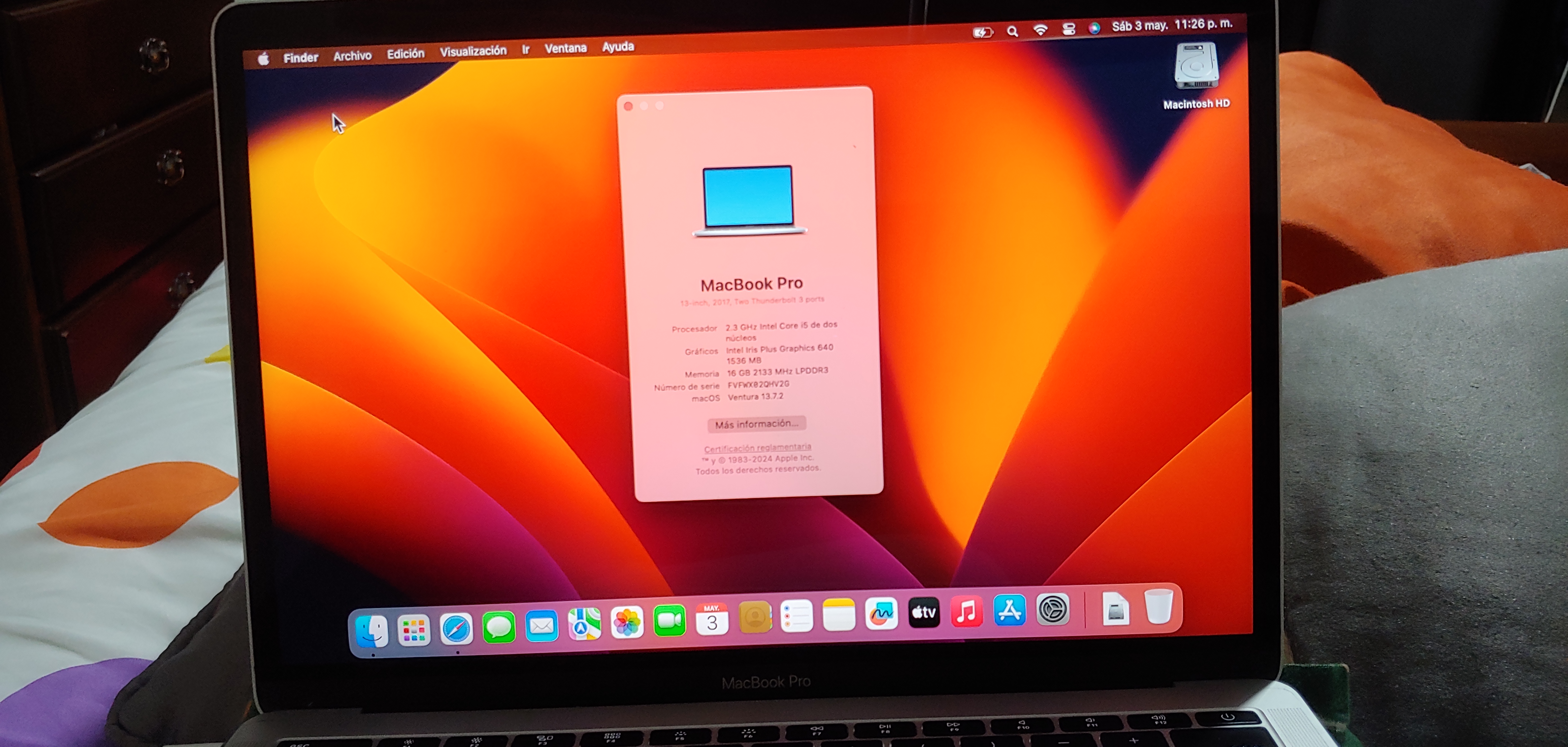 computadoras y laptops - Apple MacBook Pro 13" Core i5 16GB 128GB Gray 2017  3
