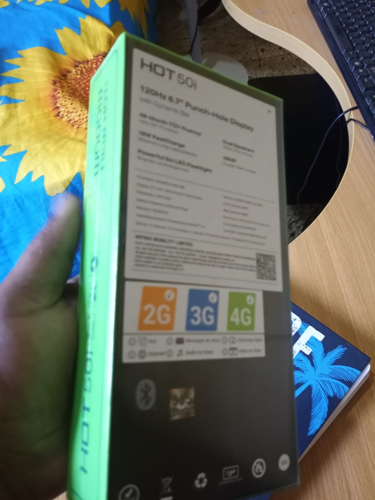 celulares y tabletas - Infinitix Hot 50i 256gb,8gb de Ram verde nuevo con su caja y sus accesorios. 1