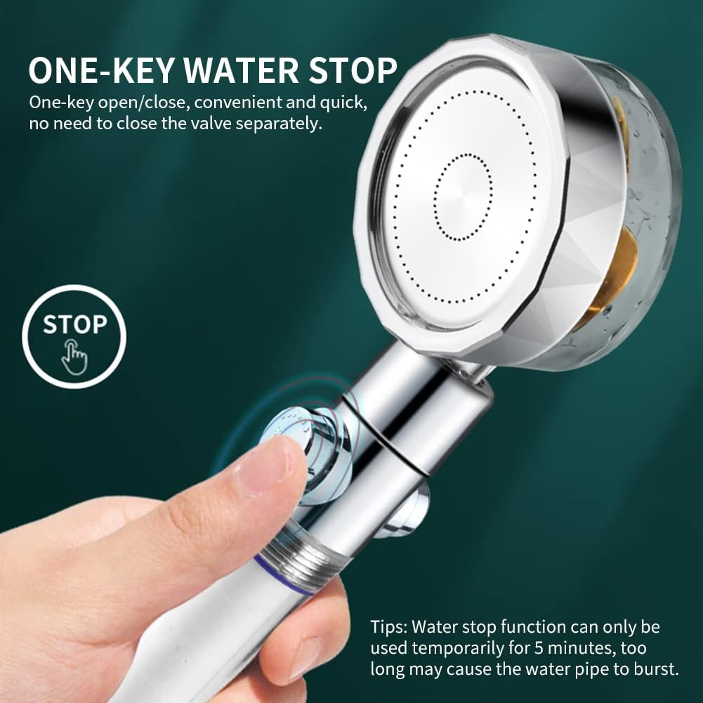 herramientas, jardines y exterior - Cabezales de ducha de alta presión giratorio tipo spa con carga turbo 360 5