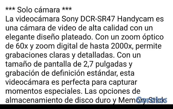 otros electronicos - videocamara Sony Importada como nueva disponible. 3
