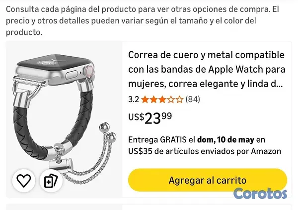 otros electronicos - CORREA APPLE WATCH EN ACERO INOXIDABLE Y LEADER 38MM 3