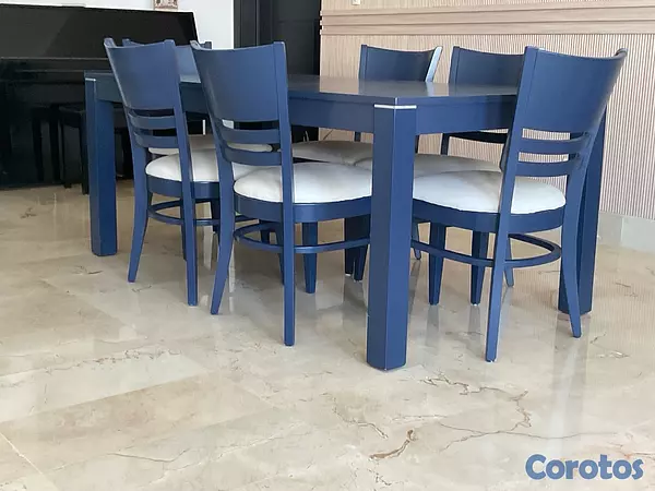 muebles y colchones - juego de comedor 6 sillas 2