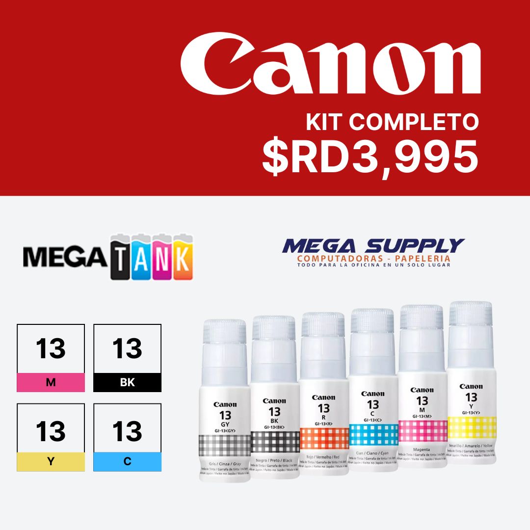 impresoras y scanners - KIT DE 4 BOTELLAS DE TINTA CANON GI-13  0