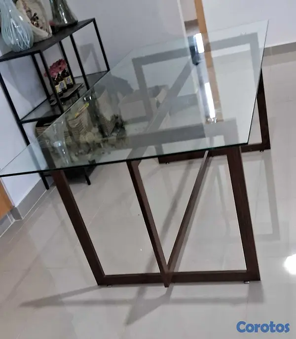 muebles y colchones - Mesa de cristal para 6 sillas 3
