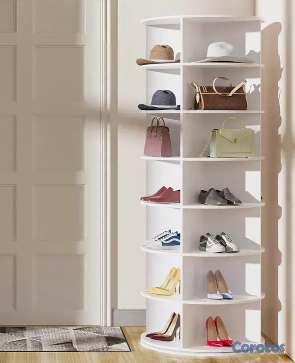 decoración y accesorios - Zapatera Giratoria de  7 niveles 

Material: Madera 
 2