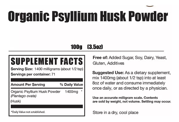 Salud y Equipamiento Médico - Cascara Psyllium Org 100 Gramos 2