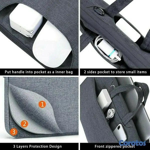accesorios para electronica - Bolso con correa - Funda con asa - Estuche de transporte para laptop 15.6" 4
