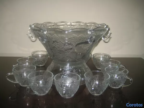 cocina - PONCHERAS PARA COCTELES Y PONCHES CON SUS TAZAS 3