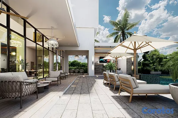 casas vacacionales y villas - Villa en Cap cana Vista al mar y al Golf en Plano 4