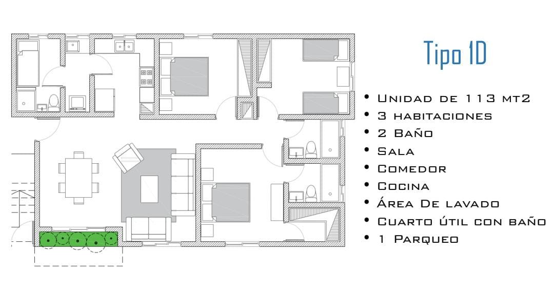apartamentos - NUEVO PROYECTO, COST VED. 2H desde US$ 112,500 
 aptos 3H desde US$ 140,000  9