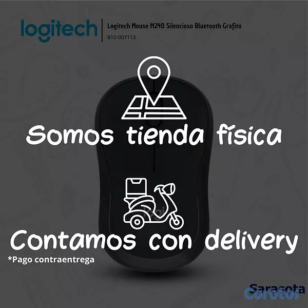 accesorios para electronica - Logitech Mouse M240 Silencioso Bluetooth Grafito ( 2