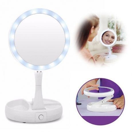 salud y belleza - Espejo Recargable Con Luz Para Maquilladora Portatil 3