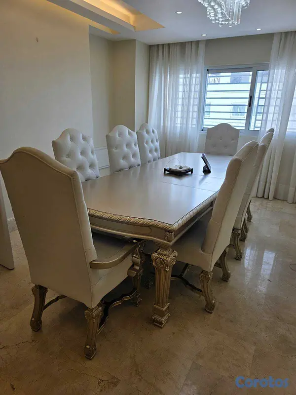 muebles y colchones - Comedor elegante de 8 sillas tapizadas – Estilo cl 1