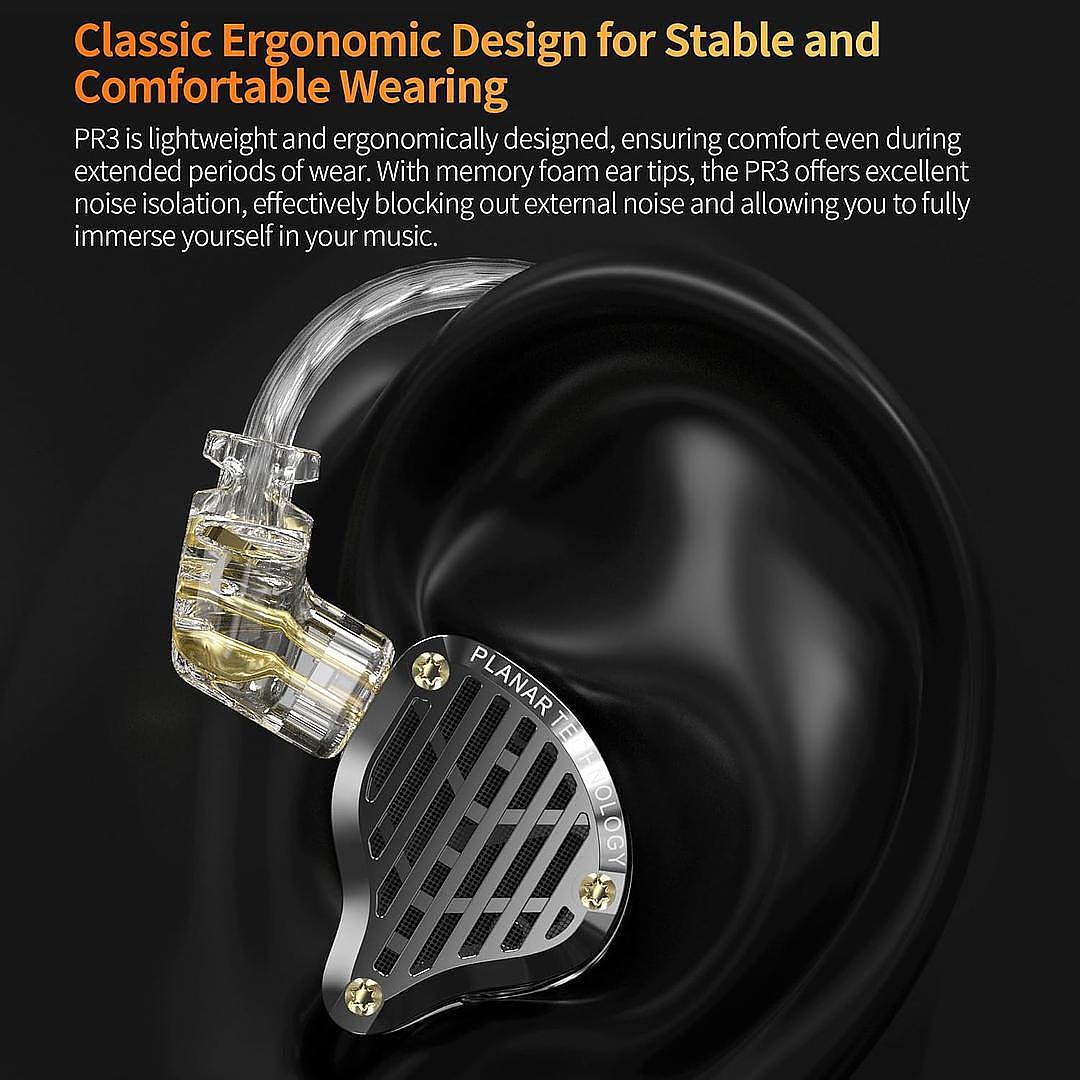camaras y audio - KZ PR3 13.2mm Planar Magnetic IEM Detachable cable 6