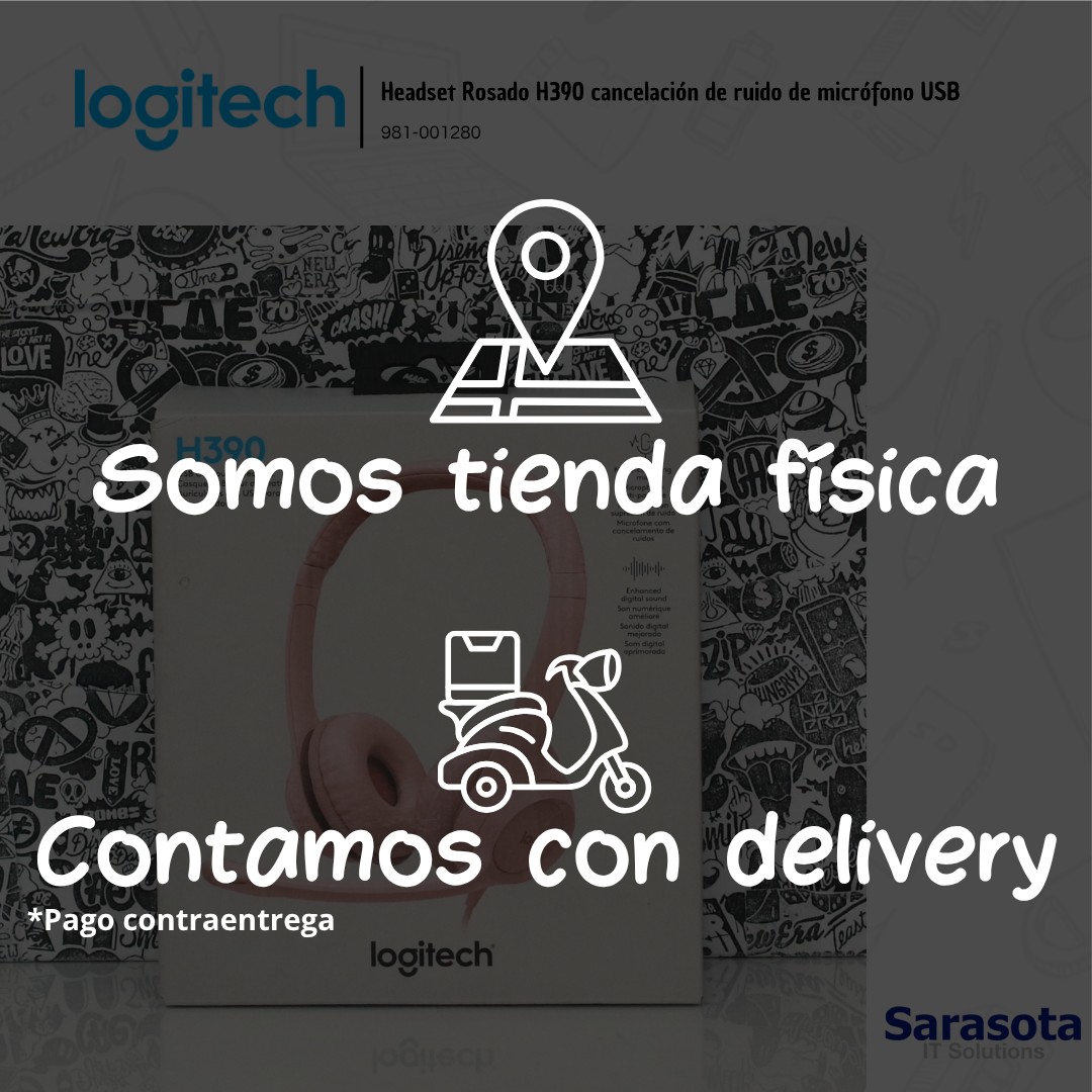 camaras y audio - Logitech Headset Rosado H390 cancelación de ruido  3
