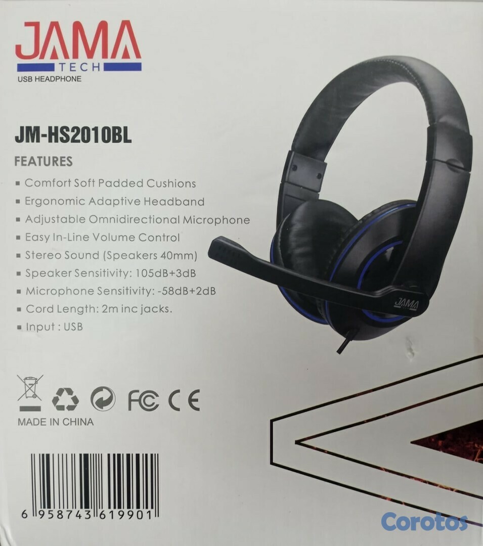 computadoras y laptops - AUDIFONO USB CON MICROFONO  C/CONTROL DE
VOLUMEN NEGRO JAMATECH 3