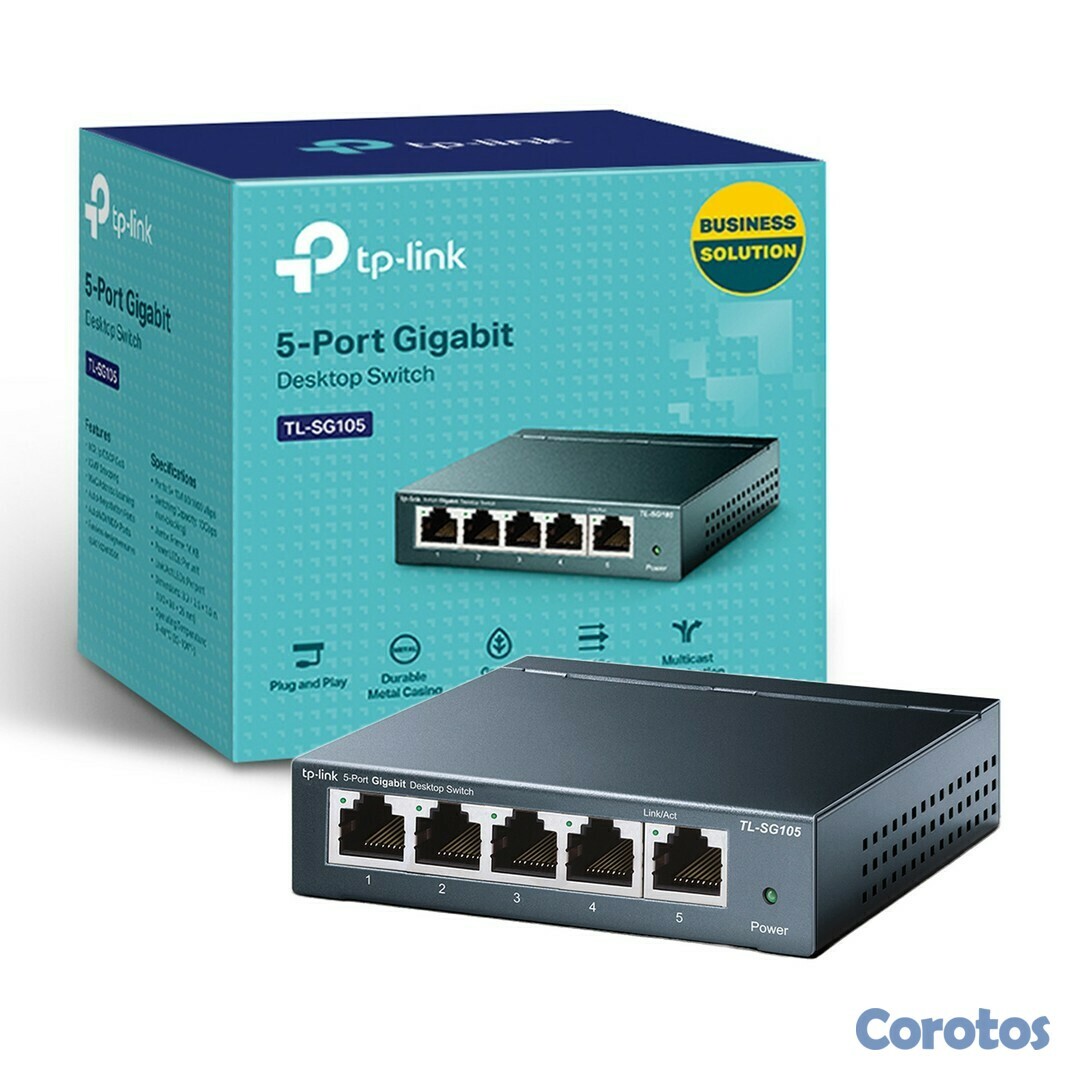 computadoras y laptops - SWITCH 5 PUERTOS TP-LINK TL-SG105, NO ADMINISTRABLE/DESKTOP, 5 PUERTOS GIGABIT 