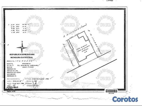 casas - Solar Casa en Piantini de 1449m2 con 36 de frente 2