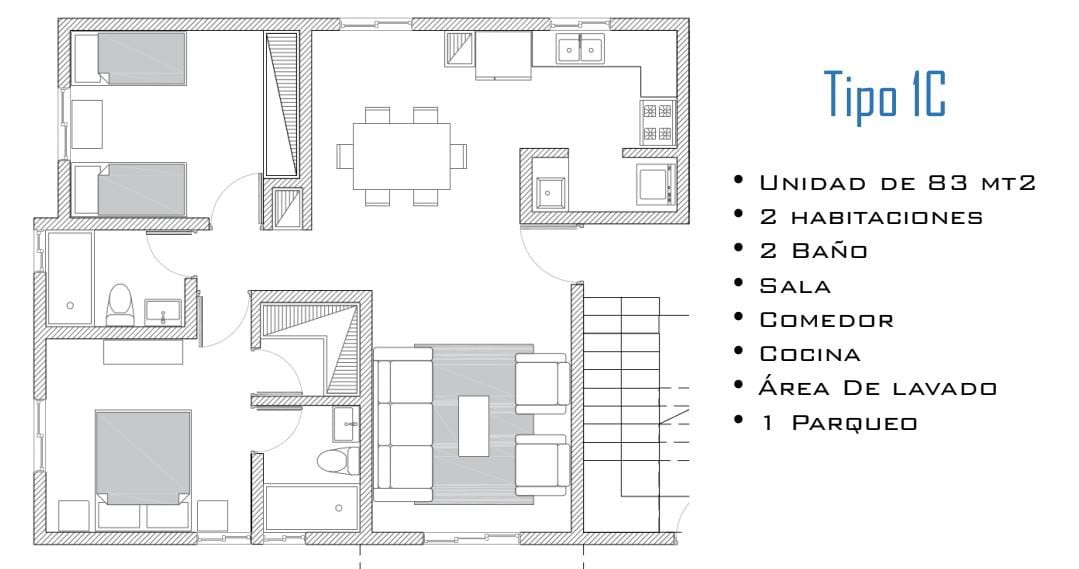 apartamentos - NUEVO PROYECTO, COST VED. 2H desde US$ 112,500 
 aptos 3H desde US$ 140,000  7