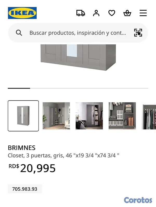 decoración y accesorios - Closet IKEA blanco con espejo – Buen estado 6