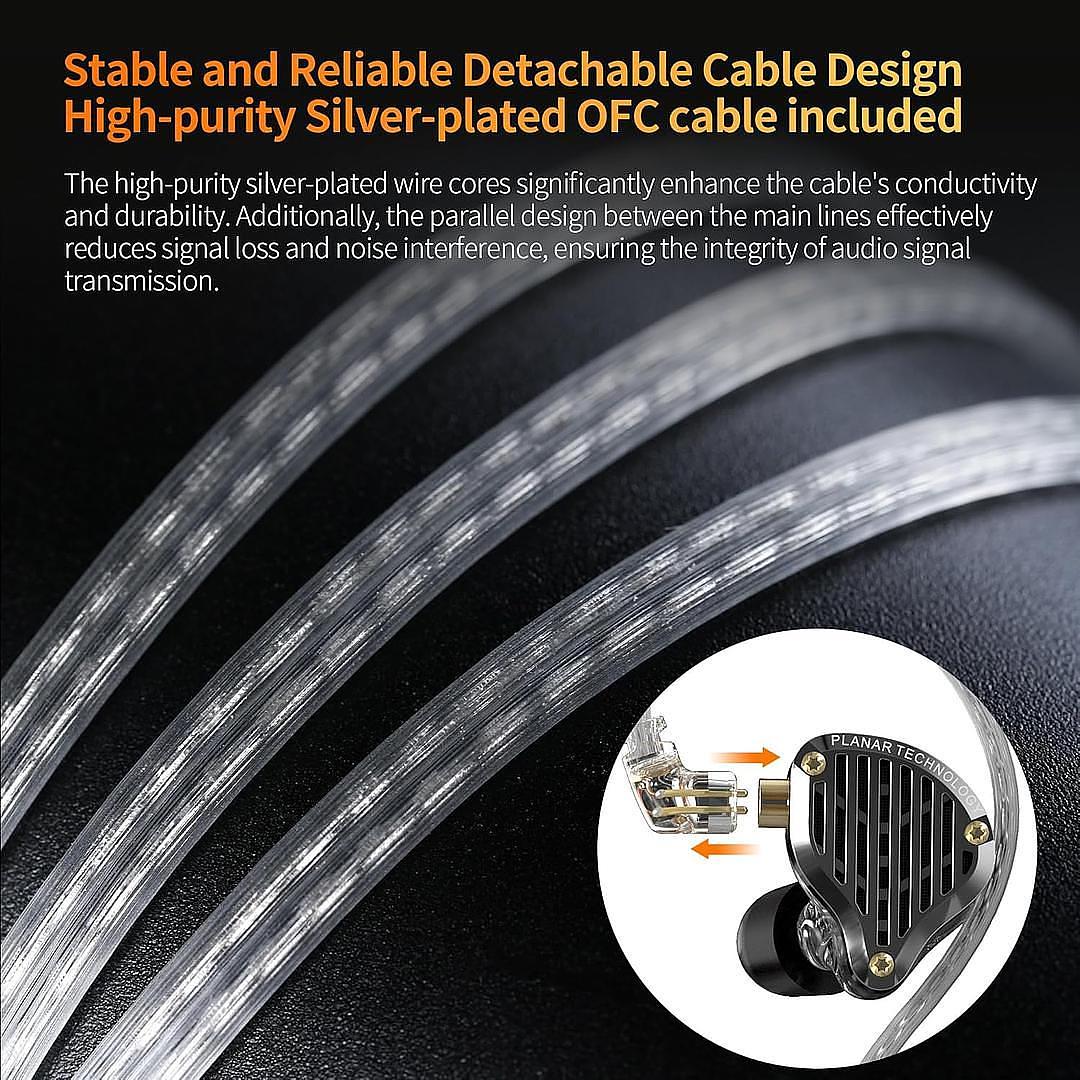 camaras y audio - KZ PR3 13.2mm Planar Magnetic IEM Detachable cable 7