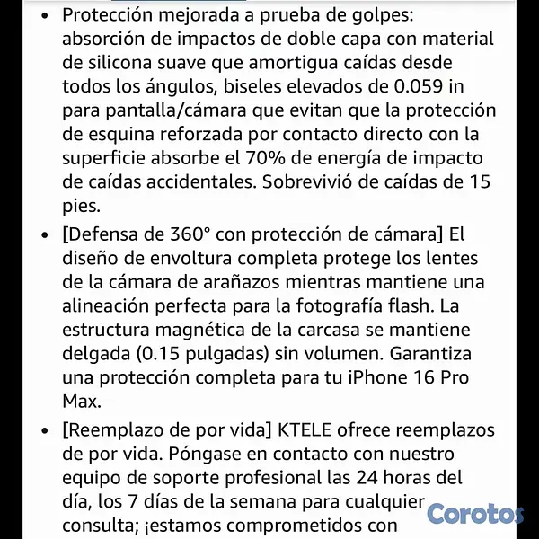 celulares y tabletas - Cover IPhone 16 Pro Max 11