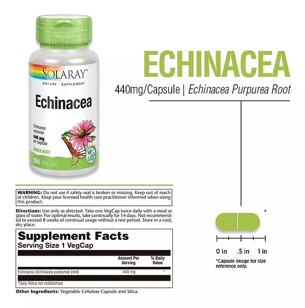 Salud y Equipamiento Médico - Equinacea  440 Mg Solaray 2